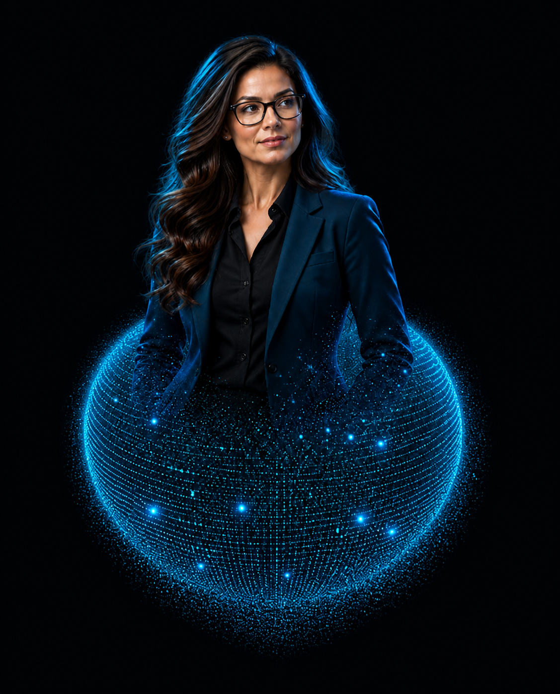 Vale emerging from her controlled intelligence orb and looking toward the explanation